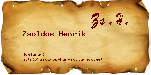 Zsoldos Henrik névjegykártya